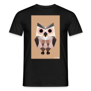 Eule Wütend Polygon Waldtier Wildnis Vogel Nacht - Männer T-Shirt - Schwarz - Vorne - AI Model Male 178 light (178cm)
