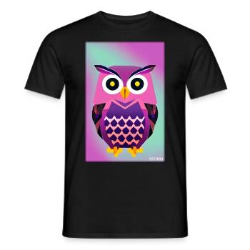 Eule Wütend Polygon Waldtier Wildnis Vogel Nacht - Männer T-Shirt - Schwarz - Vorne - AI Model Male 178 light (178cm)