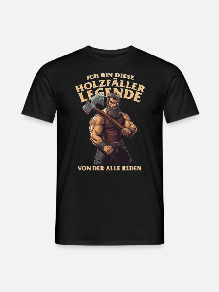 Holzfäller Legende von der alle reden Geschenk - Männer T-Shirt - Schwarz