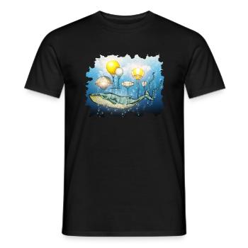 Wal, Fliegender Wal - Männer T-Shirt - Schwarz - Vorne - AI Model Male 178 light (178cm)