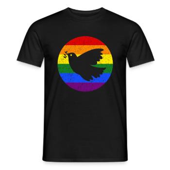 Peace Flagge Friedenstaube - Männer T-Shirt - Schwarz - Vorne - AI Model Male 178 light (178cm)