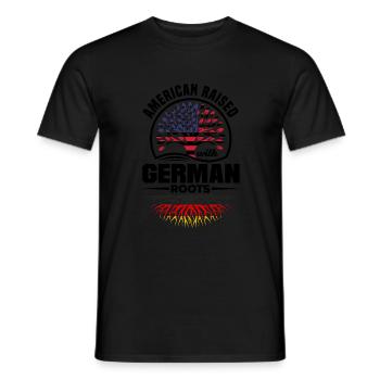 Américain élevé avec des racines allemandes Allemagne allemande - T-shirt homme - noir - Devant - AI Model Male 178 light (178cm)