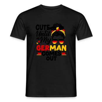 German Germany German Flag Cute Until My German - Männer T-Shirt - Schwarz - Vorne - AI Model Male 178 light (178cm)