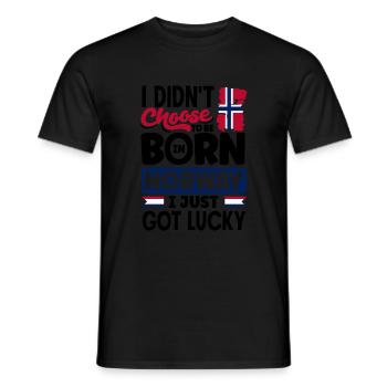 Norvège Norvège Norvège Drapeau Je viens d’avoir de la chance - T-shirt homme - noir - Devant - AI Model Male 178 light (178cm)