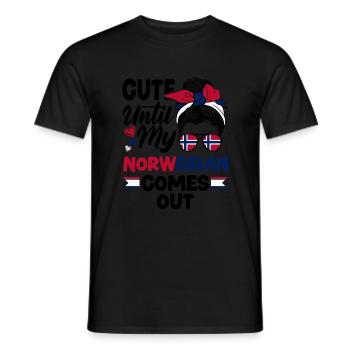 Norwegen Norwegisch süß bis mein Norwegisch kommt - Männer T-Shirt - Schwarz - Vorne - AI Model Male 178 light (178cm)