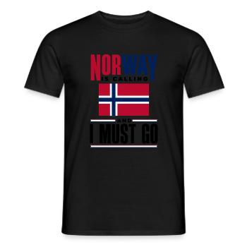 La Norvège appelle et je dois aller Norvège Norvégien - T-shirt homme - noir - Devant - AI Model Male 178 light (178cm)