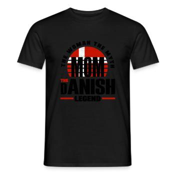 Denmark Danish Denmark Flag Mother - Men's T-Shirt - black - Front - AI Model Male 178 light (178cm)