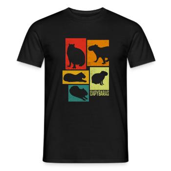 Capybara Rongeur Capybaras Silhouettes - T-shirt homme - noir - Devant - AI Model Male 178 light (178cm)