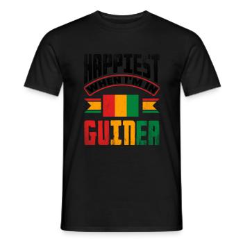 Guinea Guinea Guinea Flagge am glücklichsten, wenn ich in bin - Männer T-Shirt - Schwarz - Vorne - AI Model Male 178 light (178cm)