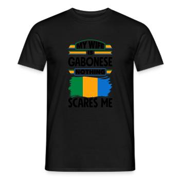Gabonais Gabon Drapeau gabonais Ma femme est gabonaise - T-shirt homme - noir - Devant - AI Model Male 178 light (178cm)