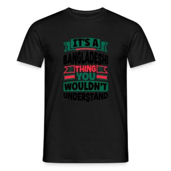 Bangladesh Bangladesh Citation du drapeau bangladais - T-shirt homme - noir - Devant - AI Model Male 178 light (178cm)