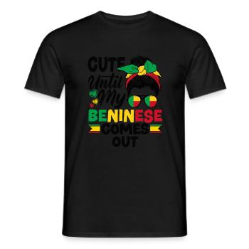 Béninois Bénin Drapeau Béninois Citation - T-shirt homme - noir - Devant - AI Model Male 178 light (178cm)