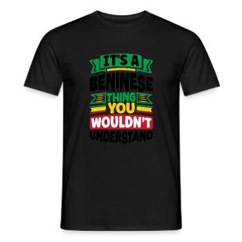 Béninois Bénin Drapeau Béninois Citation - T-shirt homme - noir - Devant - AI Model Male 178 light (178cm)