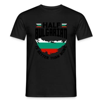 Bulgarian Bulgaria Half Bulgarian Flag - Men's T-Shirt - black - Front - AI Model Male 178 light (178cm)