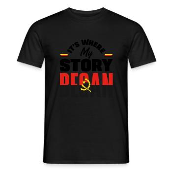 Angola Angola Drapeau angolais C’est là où mon histoire - T-shirt homme - noir - Devant - AI Model Male 178 light (178cm)