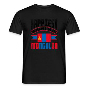 Mongolian Mongolia Mongolian Flag Quote - Men's T-Shirt - black - Front - AI Model Male 178 light (178cm)