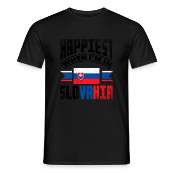 Slovak Slovakia Slovak Flag Quote - Men's T-Shirt - black - Front - AI Model Male 178 light (178cm)