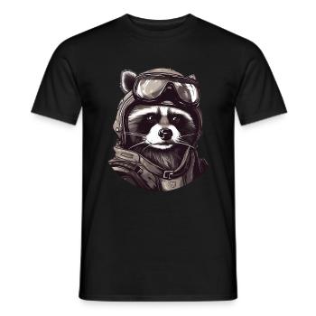 Pilote de raton laveur - T-shirt homme - noir - Devant - AI Model Male 178 light (178cm)