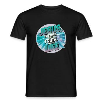 Jesus – Der Weg, die Wahrheit und das Leben - Männer T-Shirt - Schwarz - Vorne - AI Model Male 178 light (178cm)
