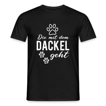 Dackel Teckel Dachshund Hundehalter Hund Geschenk - Männer T-Shirt - Schwarz - Vorne - AI Model Male 178 light (178cm)