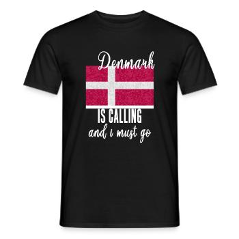 Denmark - Men's T-Shirt - black - Front - AI Model Male 178 light (178cm)