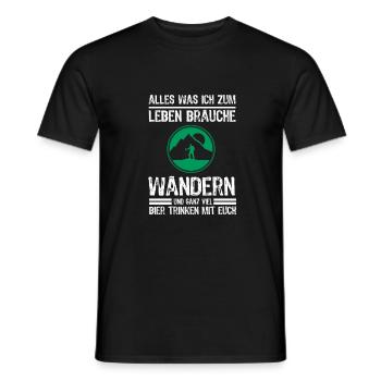 Wandern und Bier Lustig Geschenk Wanderer - Männer T-Shirt - Schwarz - Vorne - AI Model Male 178 light (178cm)