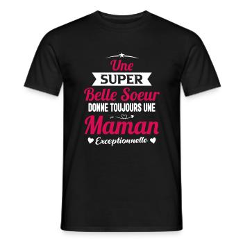 Belle soeur future maman cadeau drôle annonce mère - T-shirt homme - noir - Devant - AI Model Male 178 light (178cm)