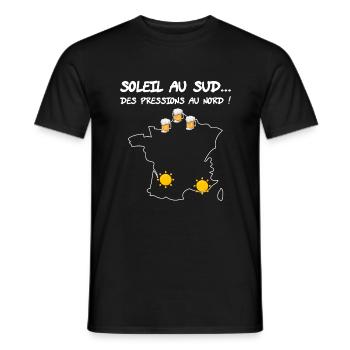 Humour Ch'Ti Nord Nordiste Météo Alcool Apéro - T-shirt homme - noir - Devant - AI Model Male 178 light (178cm)