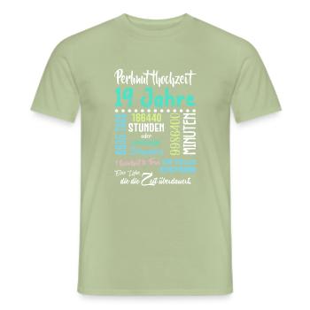 Perlmutthochzeit 19 Jahre Hochzeit Partner Feiern - Männer T-Shirt - Sage - Vorne - AI Model Male 178 light (178cm)