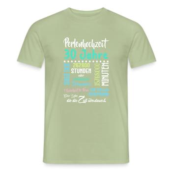 Perlenhochzeit 30 Jahre Hochzeit Partner Feiern - Männer T-Shirt - Sage - Vorne - AI Model Male 178 light (178cm)