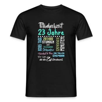 Titanhochzeit 23 Jahre Hochzeit Partner Feiern - Männer T-Shirt - Schwarz - Vorne - AI Model Male 178 light (178cm)