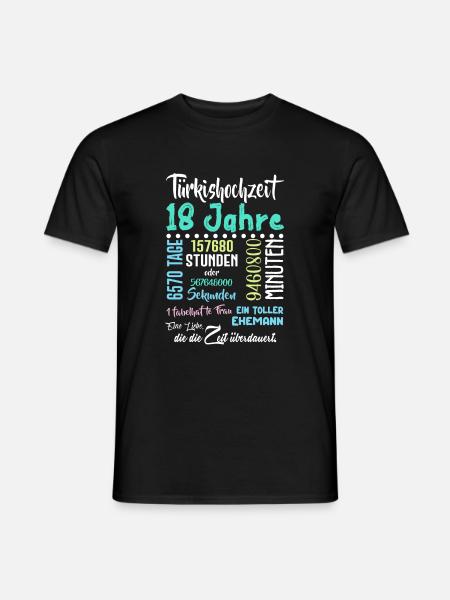 Türkishochzeit 18 Jahre Hochzeit Partner Feiern - Männer T-Shirt - Schwarz