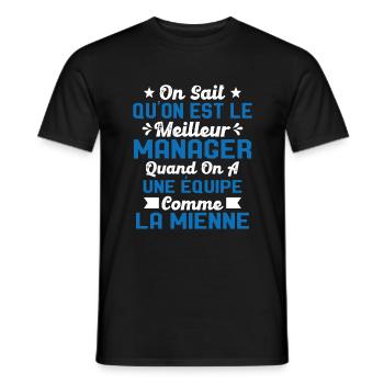 Meilleur Chef a une équipe comme la mienne - T-shirt homme - noir - Devant - AI Model Male 178 light (178cm)