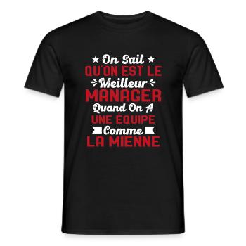 Meilleur Chef a une équipe comme la mienne - T-shirt homme - noir - Devant - AI Model Male 178 light (178cm)