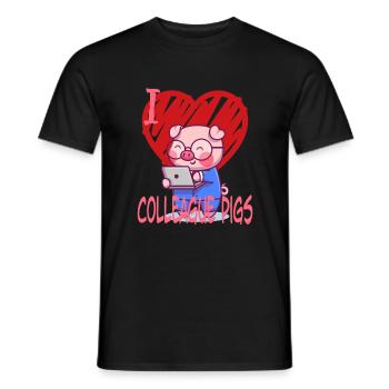 i love colleague pigs - Ich liebe Kollegenschweine - Männer T-Shirt - Schwarz - Vorne - AI Model Male 178 light (178cm)