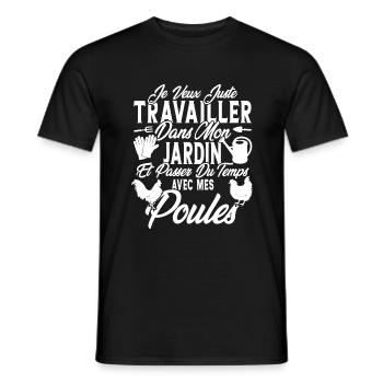 Je veux juste passer du temps avec mes poules - T-shirt homme - noir - Devant - AI Model Male 178 light (178cm)