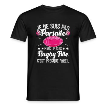 Rugby Femme Fille Cadeau Joueur De Rugby - T-shirt homme - noir - Devant - AI Model Male 178 light (178cm)