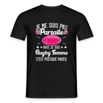 Rugby Femme Fille Cadeau Joueur De Rugby - T-shirt homme - noir - Devant - AI Model Male 178 light (178cm)