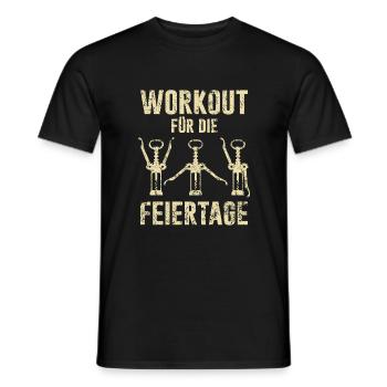 Workout Feiertage Wein Sport Alkohol Spruch Humor - Männer T-Shirt - Schwarz - Vorne - AI Model Male 178 light (178cm)