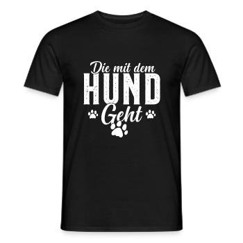 Celui qui se promène avec le chien Chiens Maman - T-shirt homme - noir - Devant - AI Model Male 178 light (178cm)