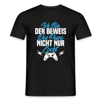 Ich Bin der Beweis das Papa Nicht nur zockt - Männer T-Shirt - Schwarz - Vorne - AI Model Male 178 light (178cm)