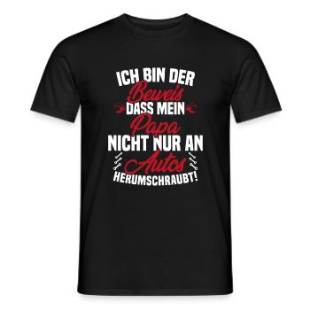 Ich Bin der Beweis DASS Papa Nicht nur an Autos - Männer T-Shirt - Schwarz - Vorne - AI Model Male 178 light (178cm)