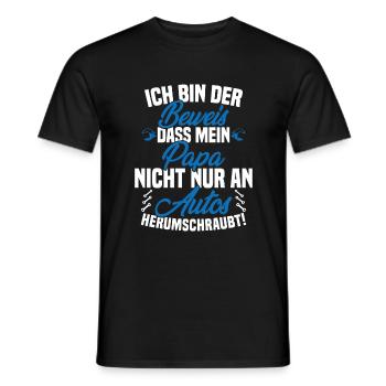 Ich Bin der Beweis DASS Papa Nicht nur an Autos - Männer T-Shirt - Schwarz - Vorne - AI Model Male 178 light (178cm)