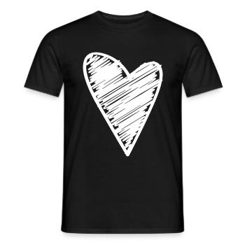 Symbole du cœur Amour - T-shirt homme - noir - Devant - AI Model Male 178 light (178cm)