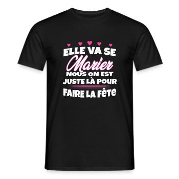Team Mariée Enterrement de vie de Jeune Fille - T-shirt homme - noir - Devant - AI Model Male 178 light (178cm)