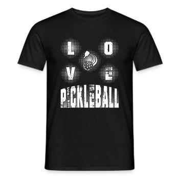 "Love Pickleball" - Men's T-Shirt - black - Front - AI Model Male 178 light (178cm)