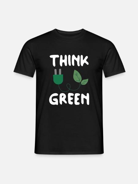 Think Green - Männer T-Shirt - Schwarz