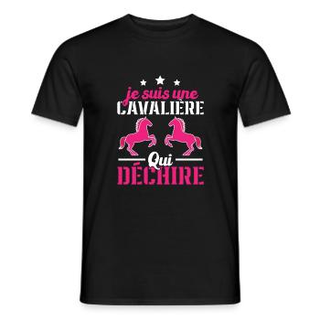 Ich bin ein Reiter, der Geschenke zerreißt - Männer T-Shirt - Schwarz - Vorne - AI Model Male 178 light (178cm)