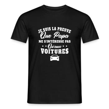 Je suis la preuve que papa t-shirt voiture - T-shirt homme - noir - Devant - AI Model Male 178 light (178cm)