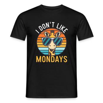 Giraffe I Don`t Like Mondays - Männer T-Shirt - Schwarz - Vorne - AI Model Male 178 light (178cm)
